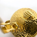 Chanel Earrings Gold Pearl White Logo — view 9