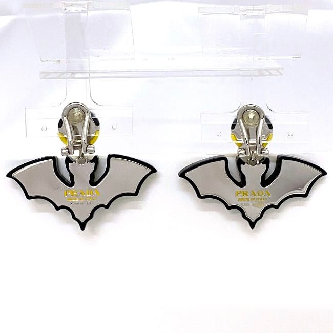 Prada Earrings Yellow Black Bat 925 Sterling Silver — view 2