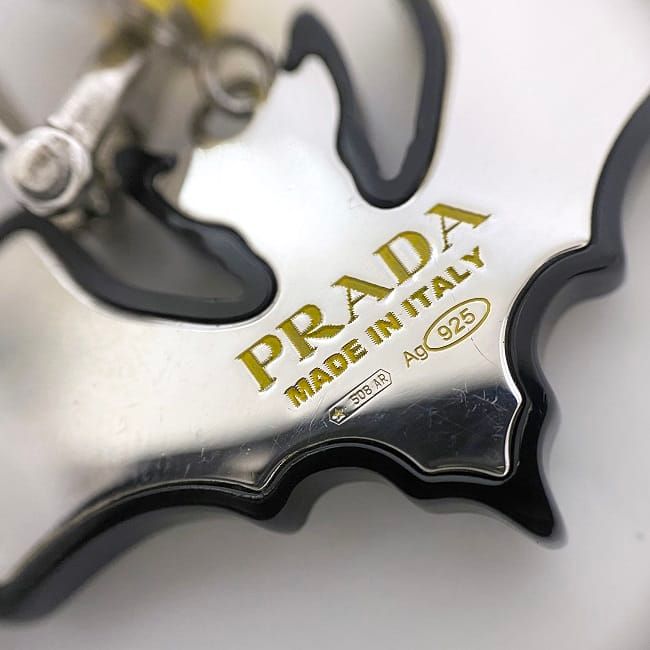 Prada Earrings Yellow Black Bat 925 Sterling Silver — view 4