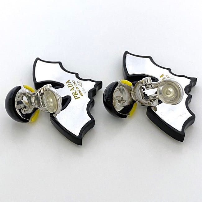 Prada Earrings Yellow Black Bat 925 Sterling Silver — view 5
