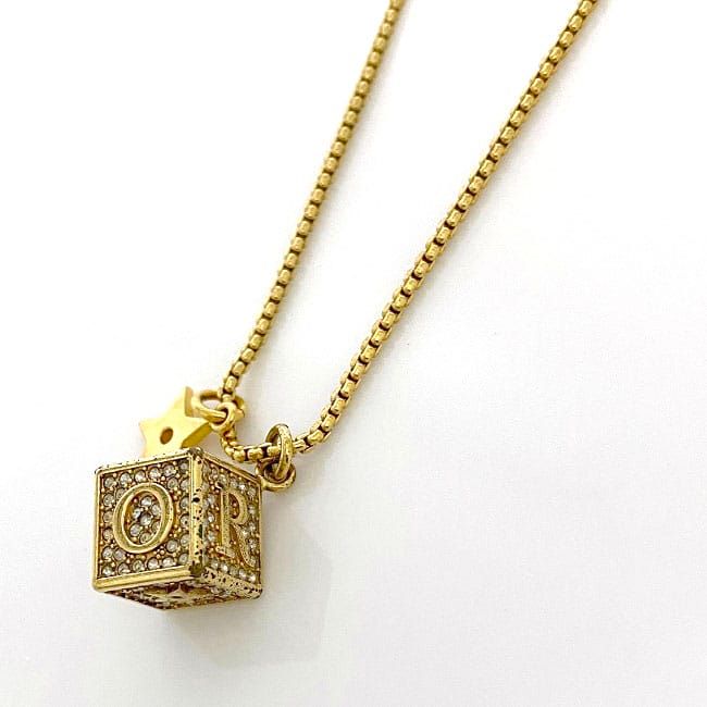 Dior Cube Necklace Gold Dice — view 2