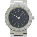 Bvlgari Stainless Steel Quartz Analog Display Black Dial Watch
