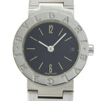 Bvlgari Stainless Steel Quartz Analog Display Black Dial Watch