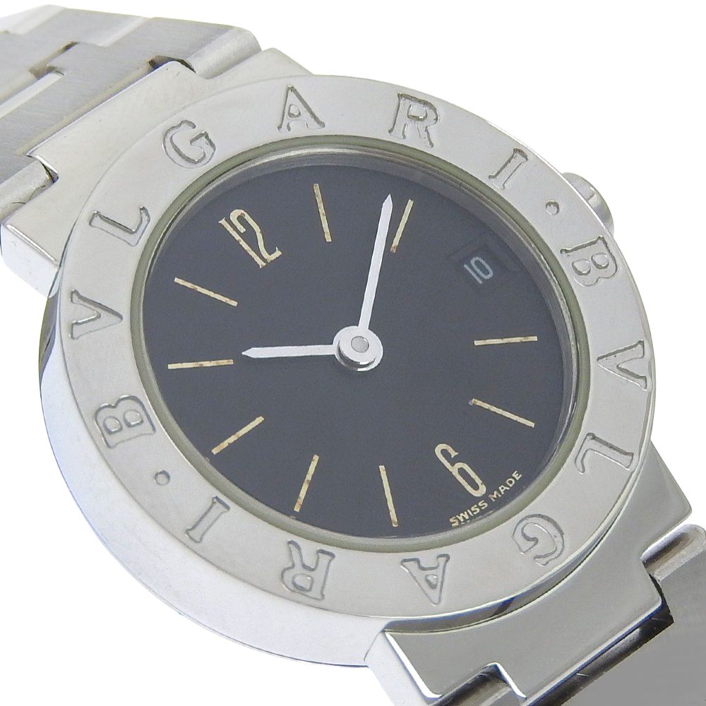 Bvlgari Stainless Steel Quartz Analog Display Black Dial Watch — view 3