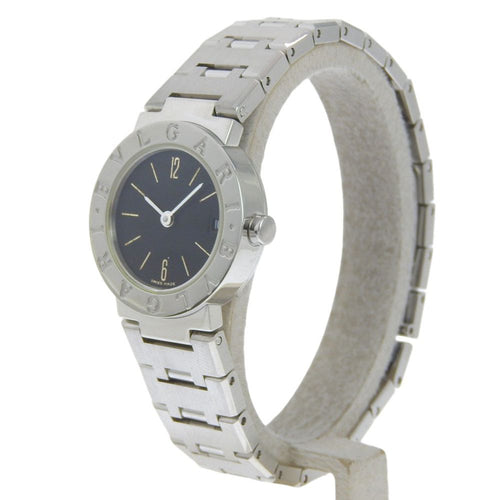 Bvlgari Stainless Steel Quartz Analog Display Black Dial Watch — view 2