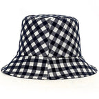 Dior Baquet White Navy Check Oak Hat — view 3