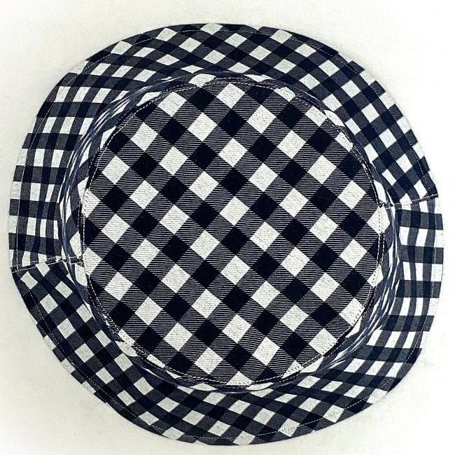 Dior Baquet White Navy Check Oak Hat — view 5