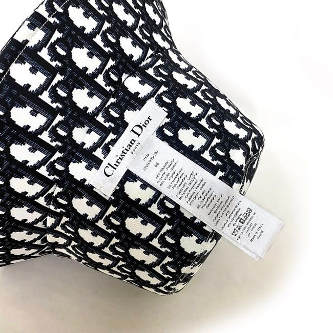 Dior Baquet White Navy Check Oak Hat — view 8