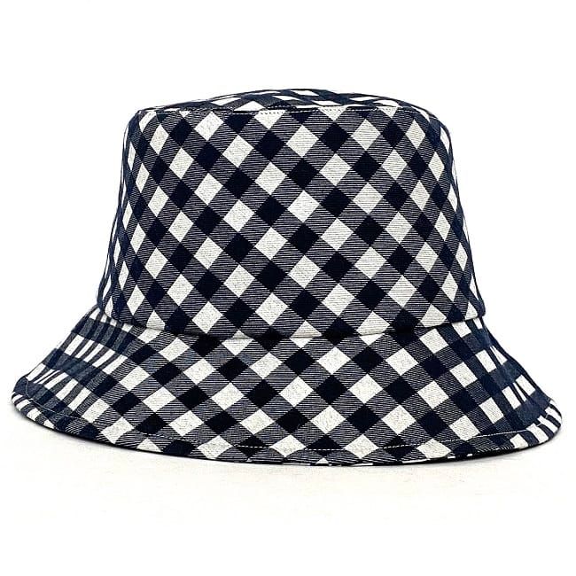 Dior Baquet White Navy Check Oak Hat — view 4