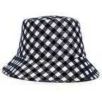 Dior Baquet White Navy Check Oak Hat — view 4