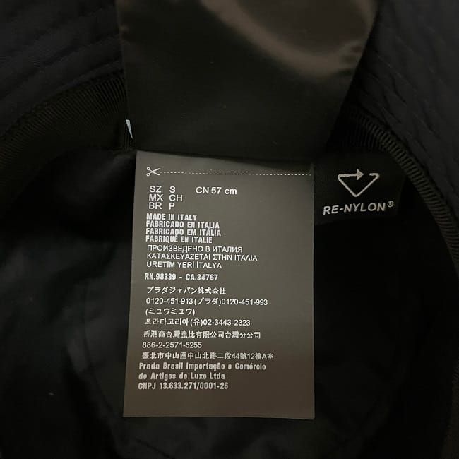 Prada Hat Bucket Hat Navy Tessuto — view 9