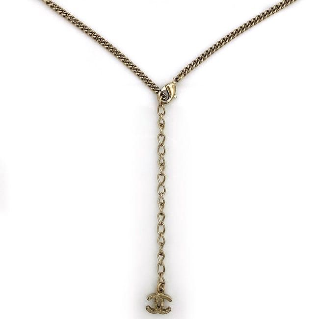 Chanel Necklace Gold CC Logo Faux Pearl — view 3