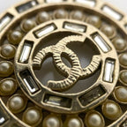 Chanel Necklace Gold CC Logo Faux Pearl — view 5