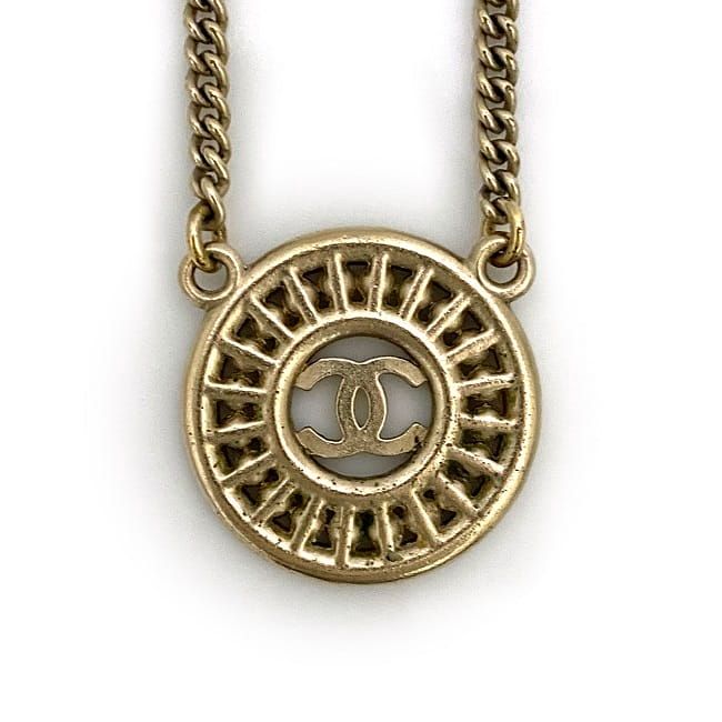 Chanel Necklace Gold CC Logo Faux Pearl — view 2