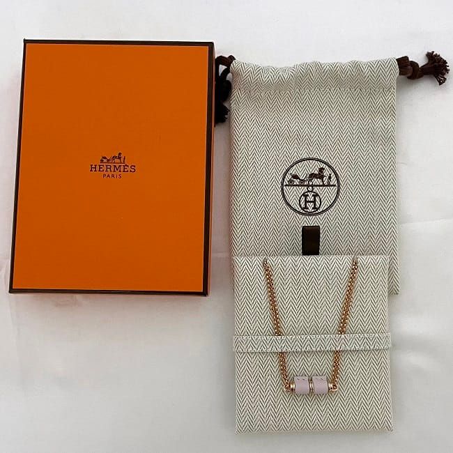 Hermes Necklace Charnier PM Pink Gold — view 9
