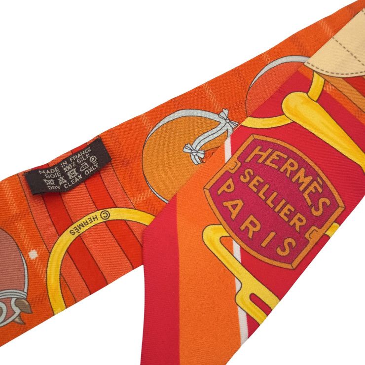 Hermes Ribbon Scarf Twill Multicolor Silk 100% Bouquets Sellier — view 3