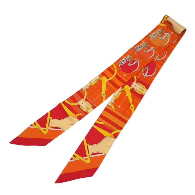 Hermes Ribbon Scarf Twill Multicolor Silk 100% Bouquets Sellier — view 2