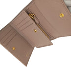 Prada Trifold Wallet Beige Saffiano Leather Gold — view 7