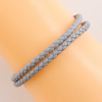 Hermes Glenan Double Tour Leather Gold Plated Gray Bracelet — view 3