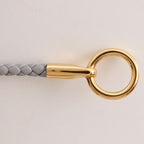 Hermes Glenan Double Tour Leather Gold Plated Gray Bracelet — view 6