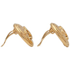 Chanel Vintage Quilted CC Logo Round Gold Earrings — view 2