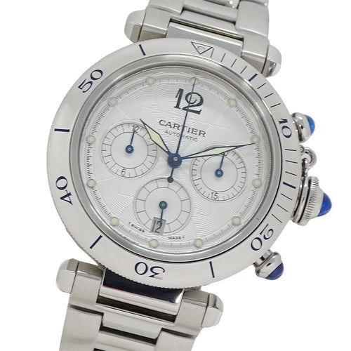 Cartier Watch Pasha Chronograph Automatic Winding at Stainless Steel Silver