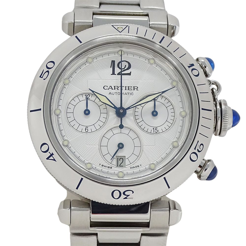 Cartier Watch Pasha Chronograph Automatic Winding at Stainless Steel Silver — view 2