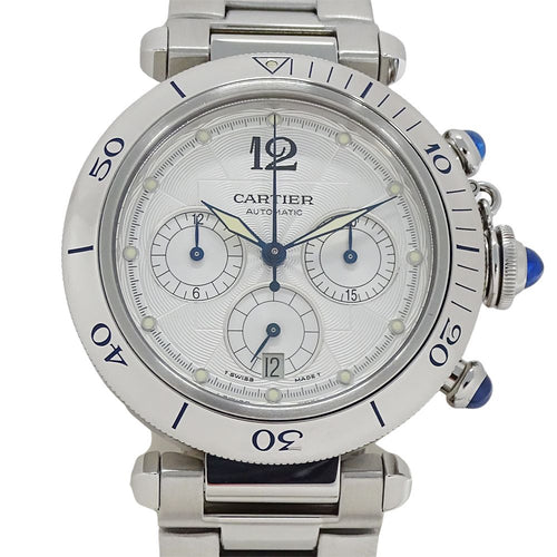 Cartier Watch Pasha Chronograph Automatic Winding at Stainless Steel Silver — view 2