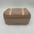 Fendi Boston Bag Zucchino Mini Canvas Leather Beige — view 8