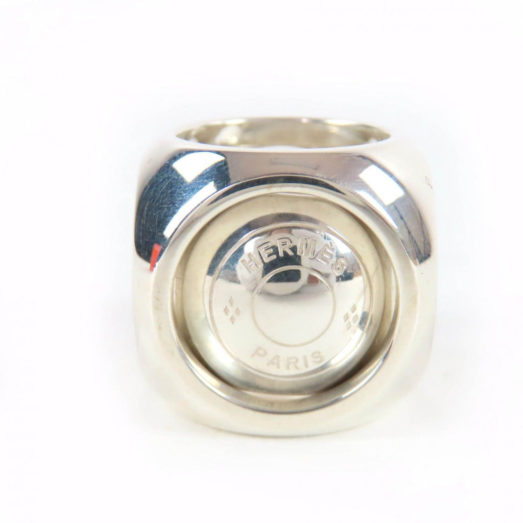 Hermes Vintage Extra Wide Series Ring Cube Silver — view 9