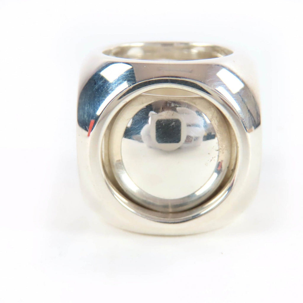 Hermes Vintage Extra Wide Series Ring Cube Silver — view 3