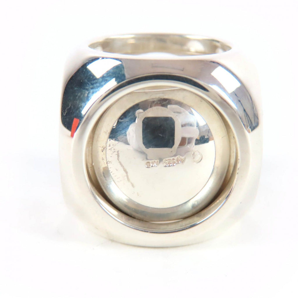 Hermes Vintage Extra Wide Series Ring Cube Silver — view 4