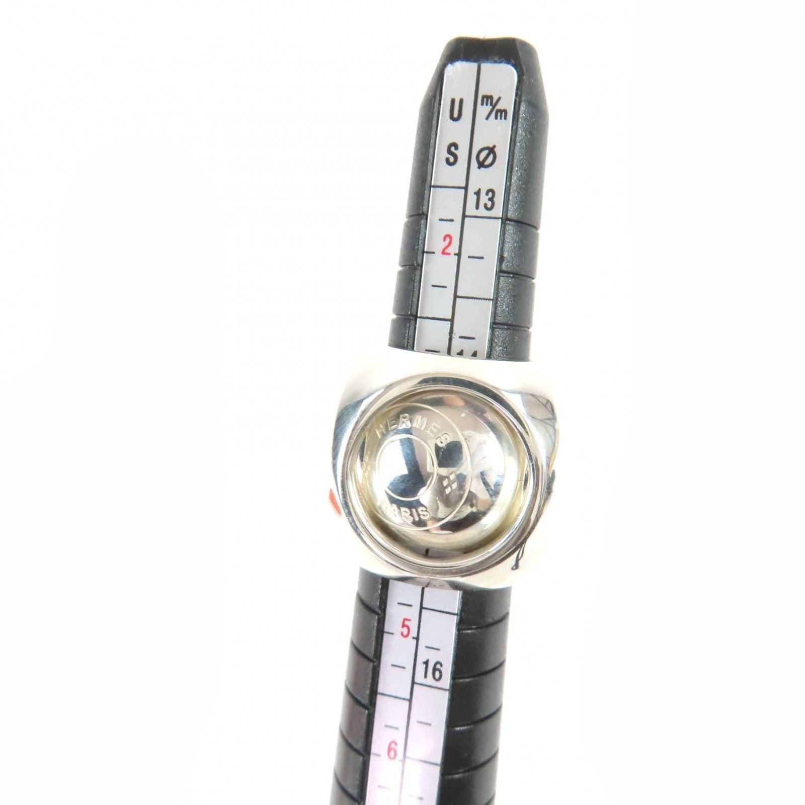 Hermes Vintage Extra Wide Series Ring Cube Silver — view 7