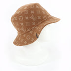 Louis Vuitton Carry on Wool Monogram Pattern Reversible Bucket Hat Brown — view 6