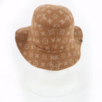 Louis Vuitton Carry on Wool Monogram Pattern Reversible Bucket Hat Brown — view 5