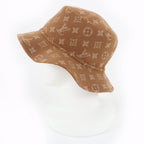 Louis Vuitton Carry on Wool Monogram Pattern Reversible Bucket Hat Brown — view 4