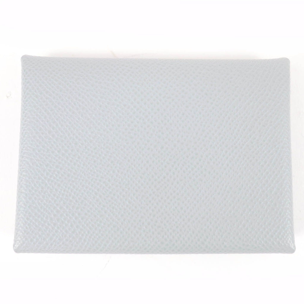 Hermes Calvi Duo Veau Epsom Gris Perle Silver Series Coin Case
