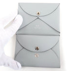 Hermes Calvi Duo Veau Epsom Gris Perle Silver Series Coin Case — view 5