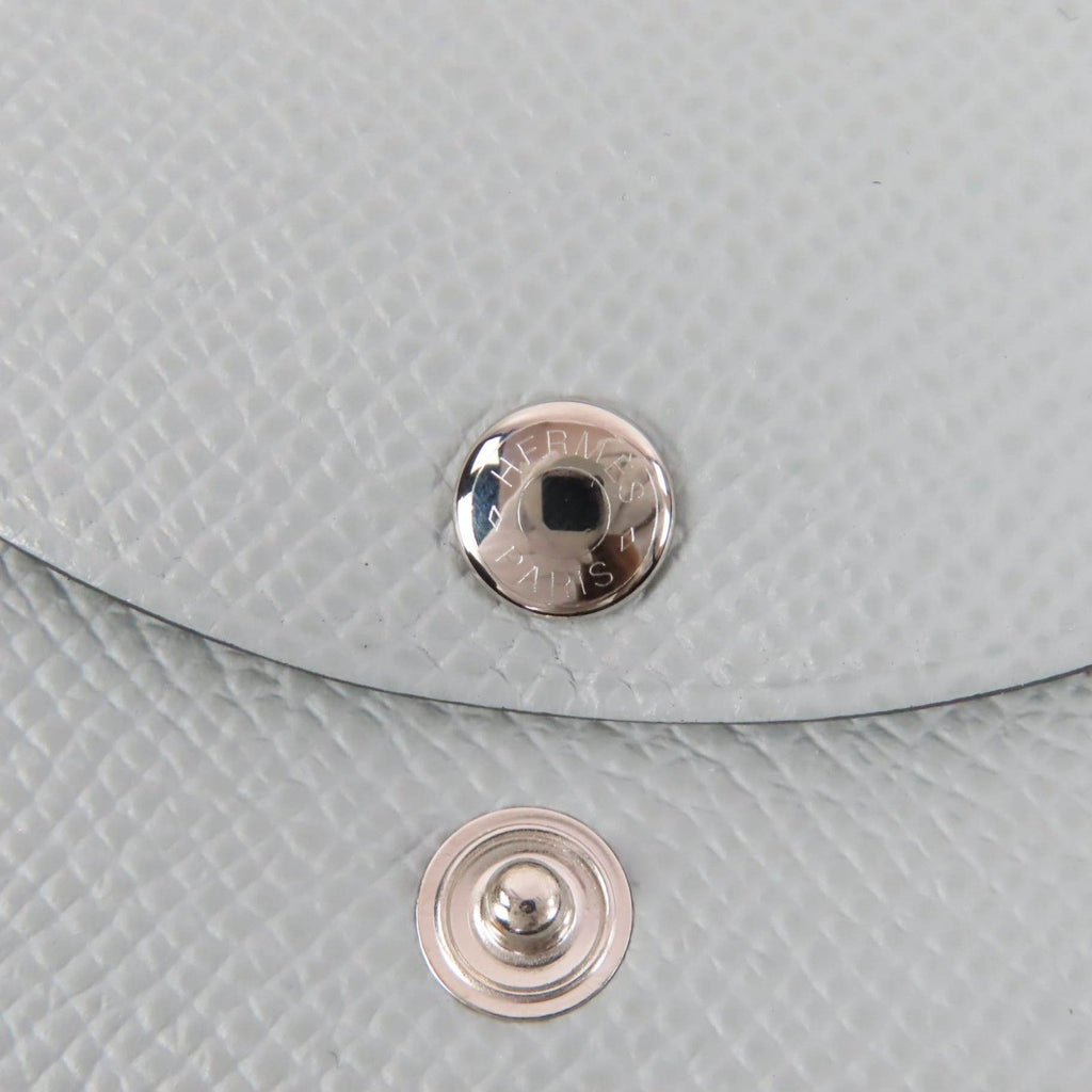 Hermes Calvi Duo Veau Epsom Gris Perle Silver Series Coin Case — view 7