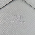 Hermes Calvi Duo Veau Epsom Gris Perle Silver Series Coin Case — view 8