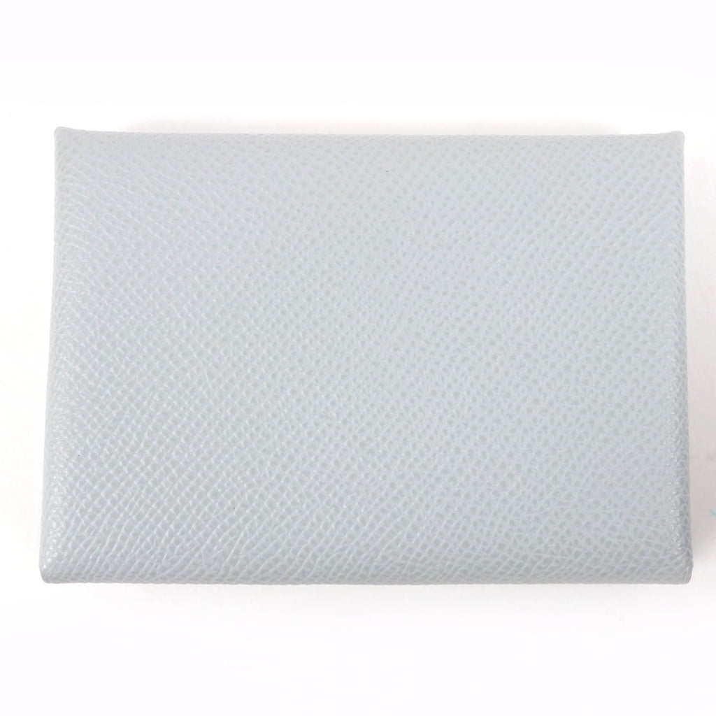 Hermes Calvi Duo Veau Epsom Gris Perle Silver Series Coin Case — view 2