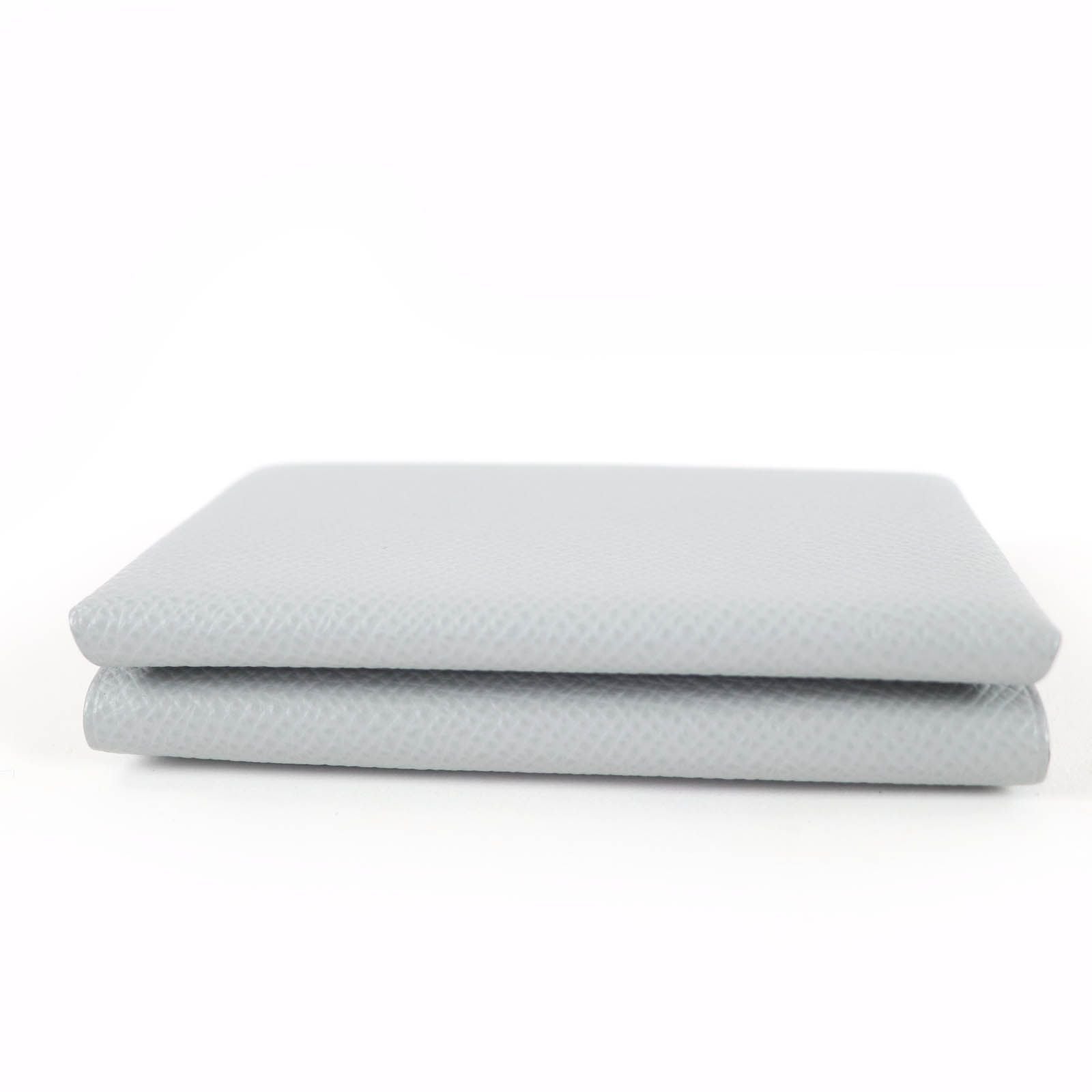 Hermes Calvi Duo Veau Epsom Gris Perle Silver Series Coin Case — view 3