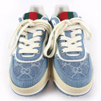 Gucci Reweb Leather GG Denim Low Cut Sneakers Indigo Blue White — view 4
