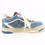 Gucci Reweb Leather GG Denim Low Cut Sneakers Indigo Blue White — view 6
