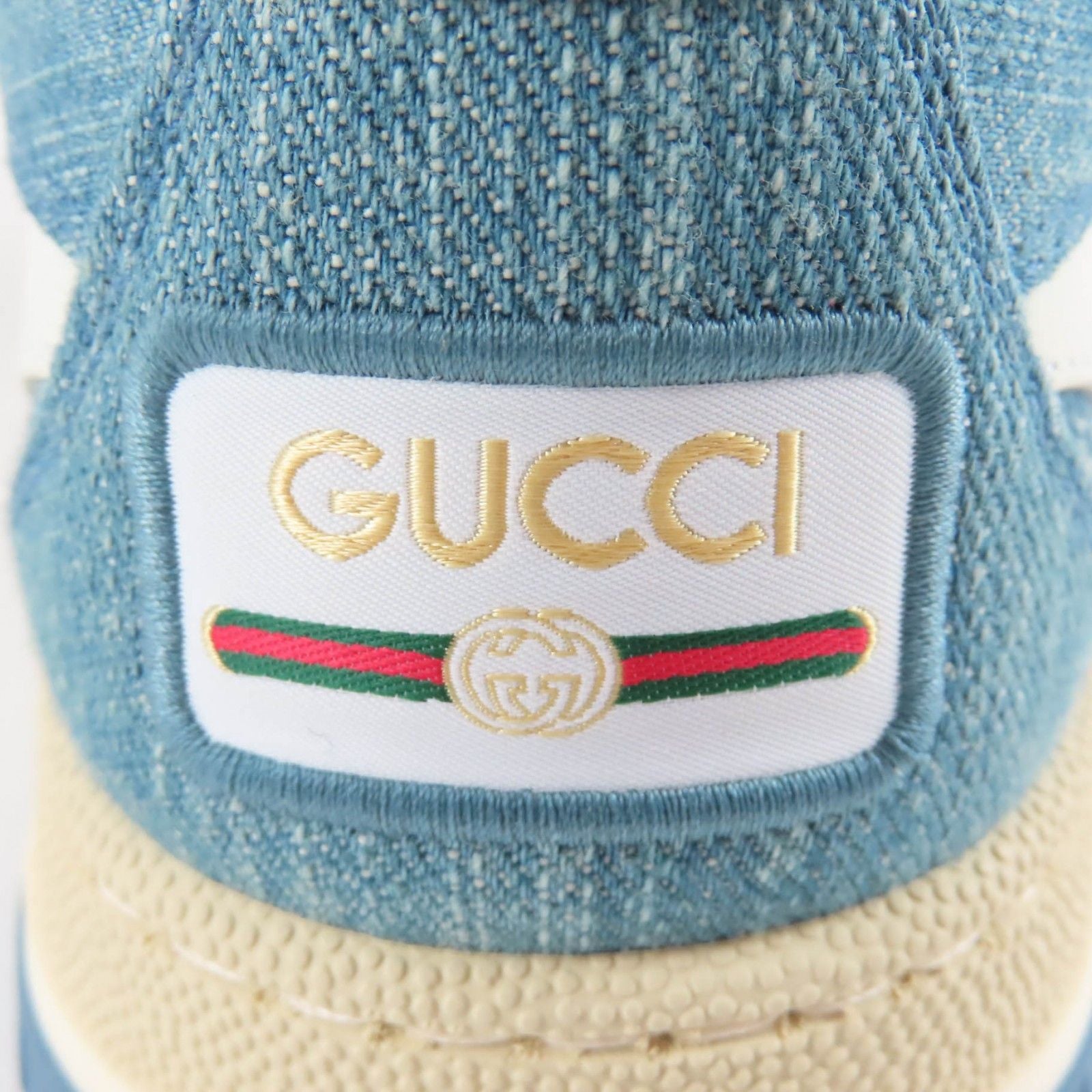 Gucci Reweb Leather GG Denim Low Cut Sneakers Indigo Blue White — view 9