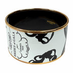 Hermes Brides de Gala Tattoo Pink Gold Bangle White Black XL Bracelet