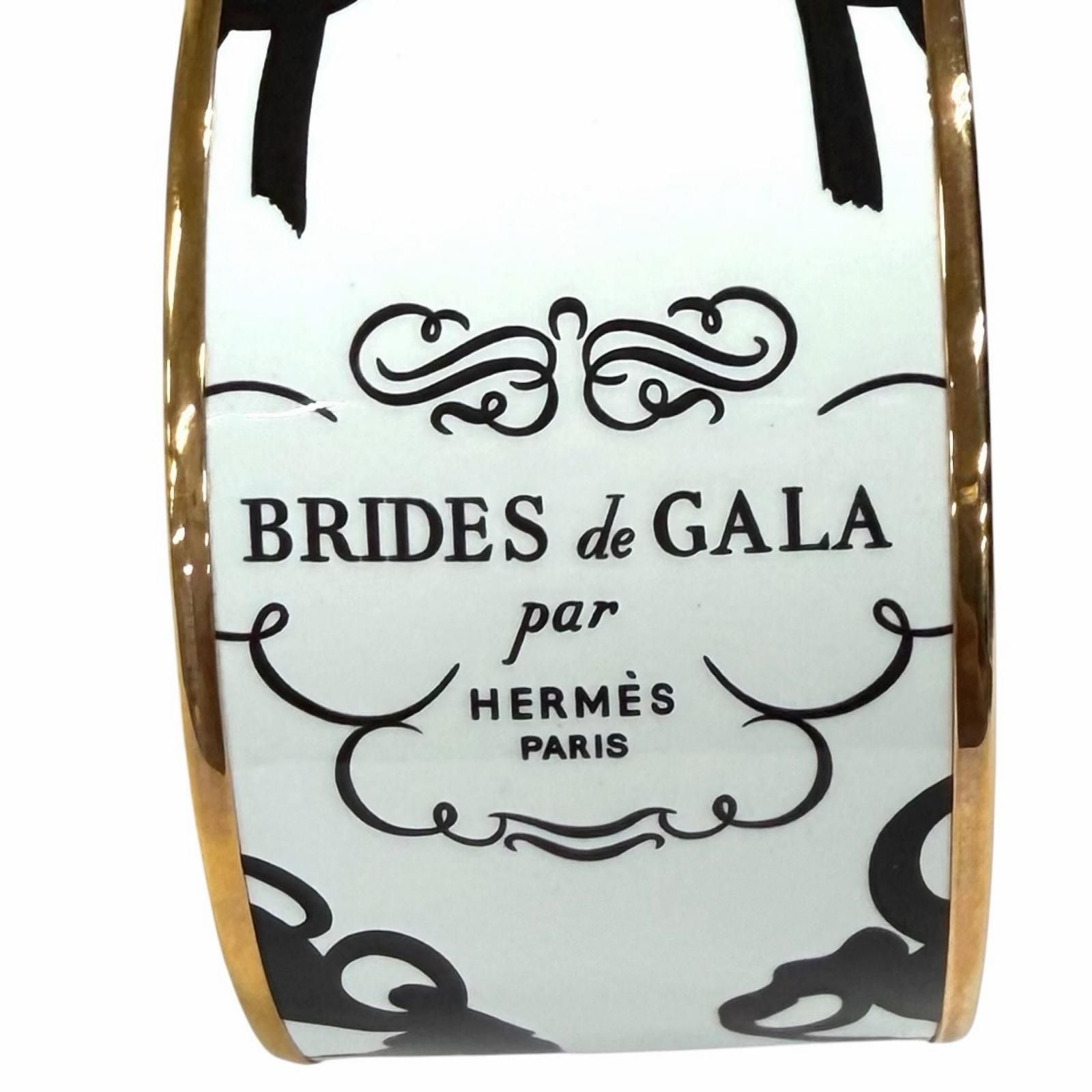 Hermes Brides de Gala Tattoo Pink Gold Bangle White Black XL Bracelet — view 5