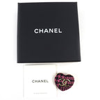 Chanel CC Logo Heart Brooch — view 2