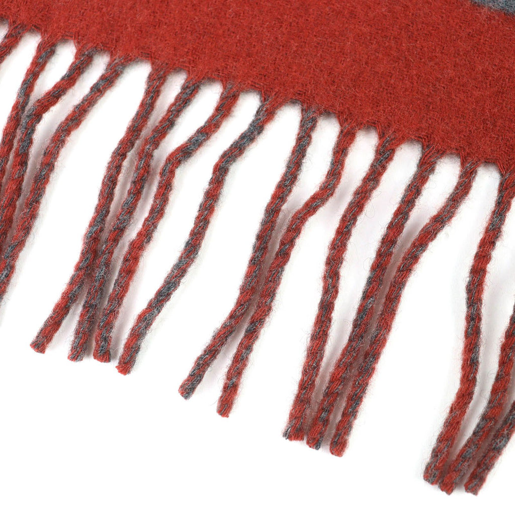 Hermes Grand Mall Cashmere Fringe Scarf Bicolor Brown Gray — view 6
