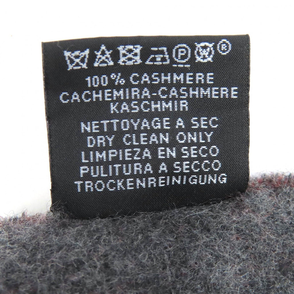 Hermes Grand Mall Cashmere Fringe Scarf Bicolor Brown Gray — view 9